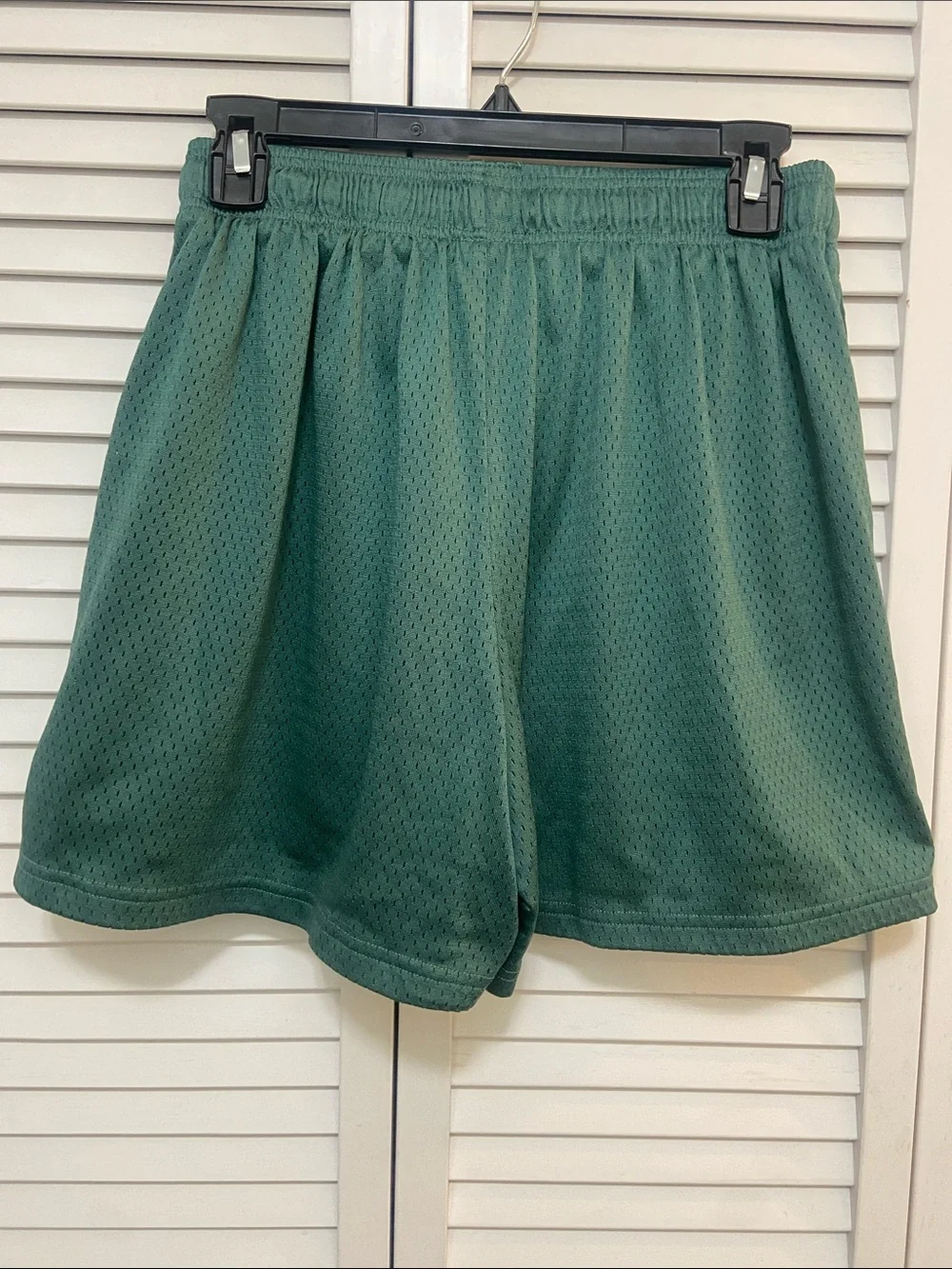 Inaka Power Green Mesh Athletic Shorts with Logo Patch - Picture 5 of 7